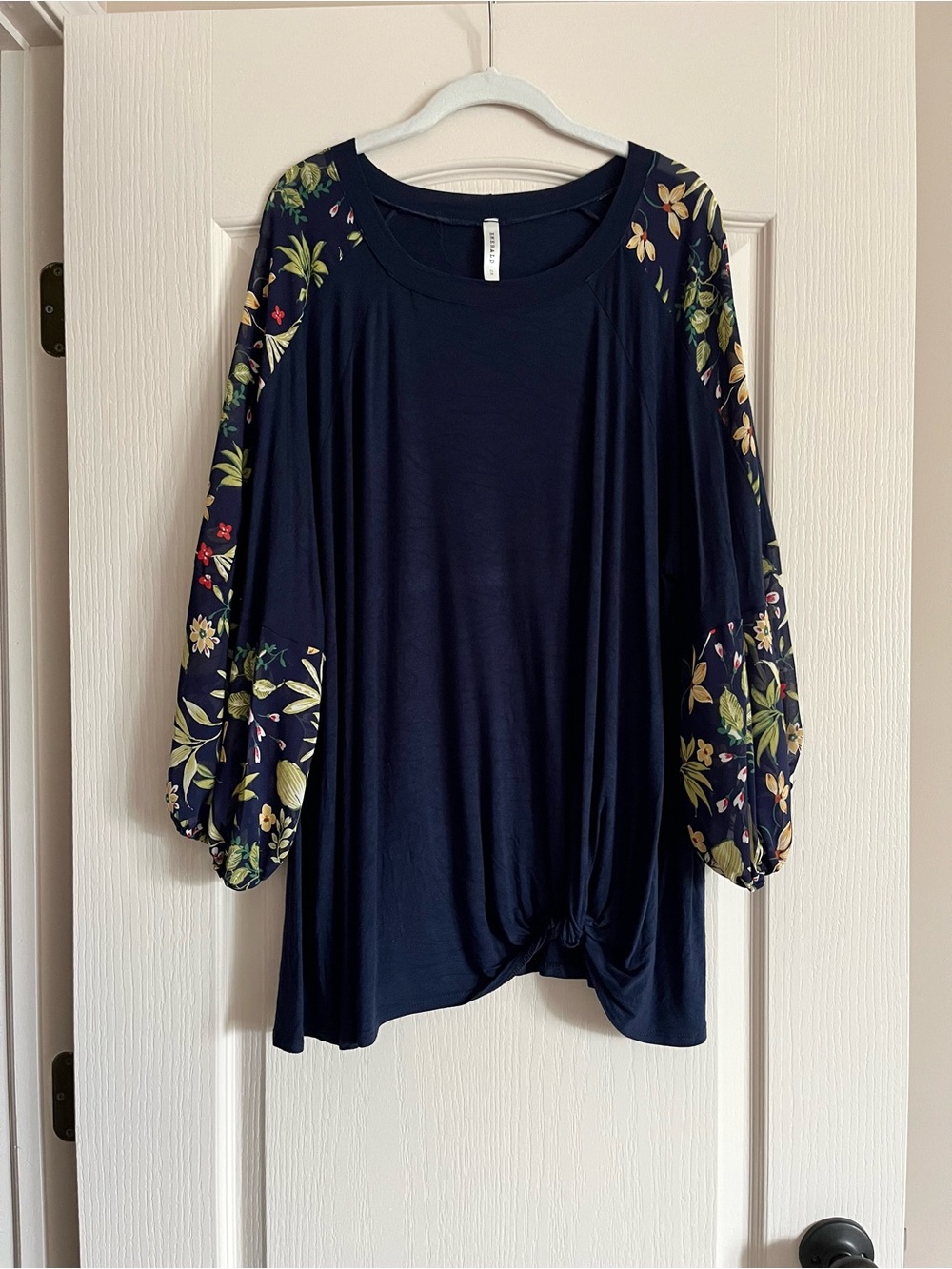 Emerald Floral Knotted Blouse